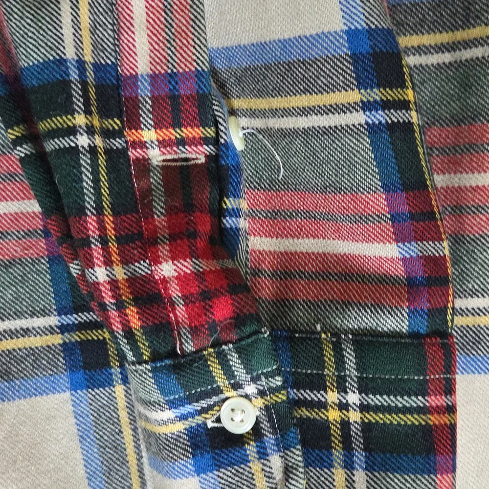 Polo Ralph Lauren Y2K Plaid Flannel Wool Shirt Hole Gorpcore